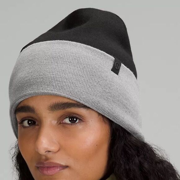 Lululemon Chill Fighter Beanie Black Gray NWT wool blend unisex L/XL - Picture 5 of 6